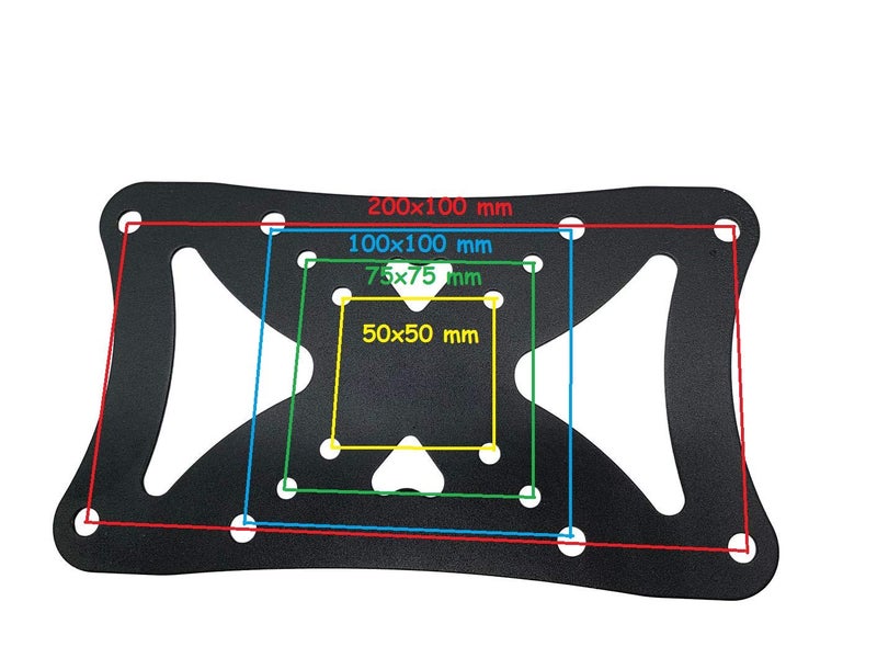 Mount Plus 201M VESA Mount Adapter Plate: Convert 75x75 & 100x100 mm VESA Patterns to 200x100 mm - Image 2